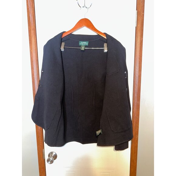 Lauren Ralph Lauren Black Blazer with Embroidered Crest - Picture 13 of 14